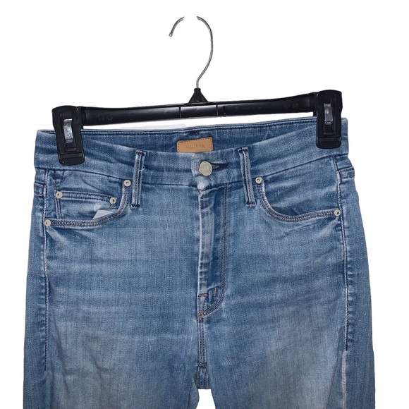 Mother Light Blue Looker Ankle Fray Jeans Size 25 Made In USA - Picture 3 of 9